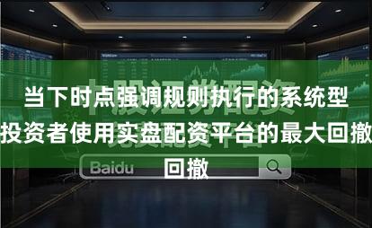 当下时点强调规则执行的系统型投资者使用实盘配资平台的最大回撤